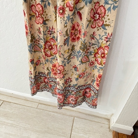 Sea New York Tess Smocked Puff Sleeve Brushed Floral Print Midi Dress Cream - Picture 15 of 16